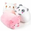 Coupon 😍 Labeol 8 Inch 3Pcs Panda Pig Cat Plush Toys Set Soft Stuffed Animal Plush Pillow Cute Plushie Cuddly Plush Pillows Toys Kawaii Hugging Pillow Decoration Gift For Girl Boy Girlfriend Black/whit ✨