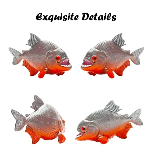 Promo ๐ Hiawbon Piranha Figurines Small Piranha Figures Fake Piranha Model Realistic Hand Painted Animal Figurine Ornament For Micro Landscape Party Favors Gift ,Set Of 4 โญ 5 Promo ๐ Hiawbon Piranha Figurines Small Piranha Figures Fake Piranha Model Realistic Hand Painted Animal Figurine Ornament For Micro Landscape Party Favors Gift ,Set Of 4 โญ - Image 5