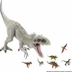 Flash Sale 🥰 Camp Cretaceous Large Dinosaur Toy, Super Colossal Indominus Rex Action Figure 3.5 Feet Long With Eating Feature 🛒