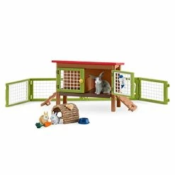 Brand new ๐ฅ Schleich Farm World, Easter Toys For Boys And ๐ง Girls Ages 3-8, 8-Piece Playset, Rabbit Hutch And Bunny Playpen Toy Set ๐