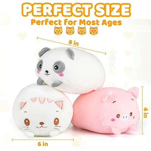 Coupon 😍 Labeol 8 Inch 3Pcs Panda Pig Cat Plush Toys Set Soft Stuffed Animal Plush Pillow Cute Plushie Cuddly Plush Pillows Toys Kawaii Hugging Pillow Decoration Gift For Girl Boy Girlfriend Black/whit ✨ 3 Coupon 😍 Labeol 8 Inch 3Pcs Panda Pig Cat Plush Toys Set Soft Stuffed Animal Plush Pillow Cute Plushie Cuddly Plush Pillows Toys Kawaii Hugging Pillow Decoration Gift For Girl Boy Girlfriend Black/whit ✨ - Image 3