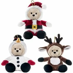 Outlet βοΈ My OLi 7" Stuffed π Christmas Bears Plush Teddy Bear 3 Pack Stuffed Animals Bears: Santa, Snowman And Reindeer With Flippable Hats For Kids π Christmas Decoration π