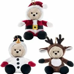 Outlet ✔️ My OLi 7" Stuffed 🎁 Christmas Bears Plush Teddy Bear 3 Pack Stuffed Animals Bears: Santa, Snowman And Reindeer With Flippable Hats For Kids 🎁 Christmas Decoration 🌟 -Stuffed Animals & Plush Toys Sales Store 41b49aO87jL. AC