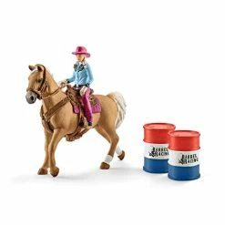Best Sale โจ Schleich Farm World, Rodeo Toys For Kids, Barrel Racing With Cowgirl And Horse Toy 6-piece Set, Ages 3+ ๐