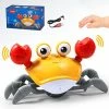 New 🧨 Sensing Crawling Crab, Tummy Time Baby Toys, Interactive Walking Dancing Toy With Music Sounds & Lights, Infant Fun 🥳 Birthday Gift Entertainment Toddler Boy Girl, USB Charging Cable Included (Orange) ⌛