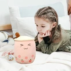 Flash Sale 🛒 KEDE Cartoon Bubble Tea Plush Pillow,Plush Boba Tea Cup Toy Figurine Toy,Multiple Sizes Cute Bubble Tea Cup Shaped Pillow (C-2,9.4'') 🔥