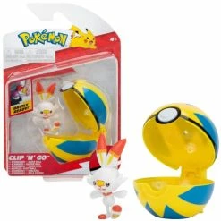 Hot Sale 😉 Pokemon Clip N Go Scorbunny With Quick Ball Battle Ready Action Figur ⌛