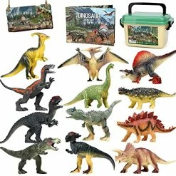 Buy ๐งจ Jurassic Dinosaur Toys,12 PCS Realistic Jumbo Dinosaur Figurines,Educational Dino Figure Playset W/ Information Dino Book Easter Day Gift For Kids ๐ฅฐ