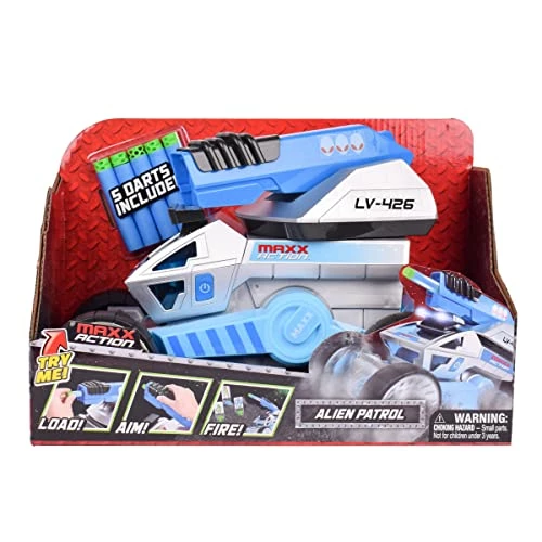 Budget π Sunny Days Entertainment Maxx Action Alien Patrol Space Vehicle - Pull Back Toy With Lights And Sounds | Includes 6 Alien Targets With Stands And 5 Foam Darts, Medium (320660) π― 6 Budget π Sunny Days Entertainment Maxx Action Alien Patrol Space Vehicle - Pull Back Toy With Lights And Sounds | Includes 6 Alien Targets With Stands And 5 Foam Darts, Medium (320660) π― - Image 6