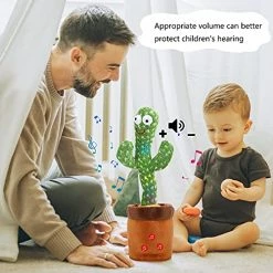 Top 10 🎁 MIAODAM Volume Adjustable Dancing Cactus, Talking Cactus Toys 1 Year Old Toys, Repeating What You Say Cactus Toys Singing 120 Songs Cactus Plush Eletronic Baby Toys Funny Creative Kids Toy B-microphone Version 👏 -Stuffed Animals & Plush Toys Sales Store 517XfXioX0L