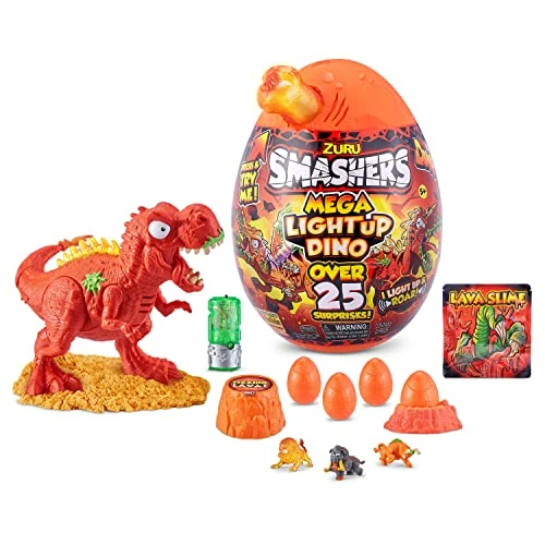 Brand new 🥰 Smashers Mega Light Up Dino T-Rex Series 4 By ZURU - Collectible Egg With Over 25 Surprises, Volcano Slime, Fossil Toy, Dinosaur Toys, Tyrannosaurus Rex Toy For Boys And Kids (T-Rex) 🌟 1 Brand new 🥰 Smashers Mega Light Up Dino T-Rex Series 4 By ZURU - Collectible Egg With Over 25 Surprises, Volcano Slime, Fossil Toy, Dinosaur Toys, Tyrannosaurus Rex Toy For Boys And Kids (T-Rex) 🌟