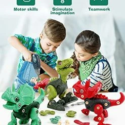 Buy ๐คฉ Dinosaur Toys For Kids, 3 Pack Take Apart Toys For Boys ๐ง Girls Age 3-5 4-8, Construction Building Educational STEM Sets With Electric Drill For 3 4 5 6 7 8 Year Old ๐ฅณ Birthday Gifts Bl ๐