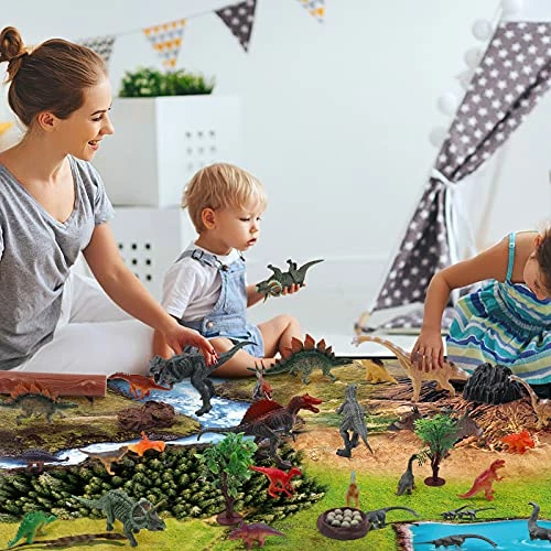 Flash Sale ๐ฏ DigHealth 33 Pcs Dinosaur Toy Playset With Activity Play Mat, Realistic Dinosaur Figures, Trees, Rockery To Create A Dino World Including T-Rex, Triceratops, Pterosauria For Kids, Boys & ๐ง Girls Yellow โ 5 Flash Sale ๐ฏ DigHealth 33 Pcs Dinosaur Toy Playset With Activity Play Mat, Realistic Dinosaur Figures, Trees, Rockery To Create A Dino World Including T-Rex, Triceratops, Pterosauria For Kids, Boys & ๐ง Girls Yellow โ - Image 5