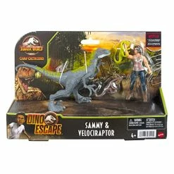 Outlet 😀 Camp Cretaceous Sammy, Velociraptor And 2 Compys Human And Dino Pack With 2 Action Figures And 2 Smaller Dinosaur Toys, Gift Set And Collectible 🛒 -Stuffed Animals & Plush Toys Sales Store 51BnxrXahkL