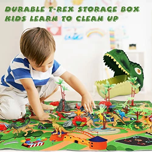 Promo ๐ Burgkidz Dinosaur Toys Figure Playset With Activity Playmat, 20 Realistic Dinosaur Figures Trees Rocks Volcano With T-Rex Head Storage Box, Dino Figure Toy Gift Kit For Kids Boys 3-5 ๐งจ 3 Promo ๐ Burgkidz Dinosaur Toys Figure Playset With Activity Playmat, 20 Realistic Dinosaur Figures Trees Rocks Volcano With T-Rex Head Storage Box, Dino Figure Toy Gift Kit For Kids Boys 3-5 ๐งจ - Image 3