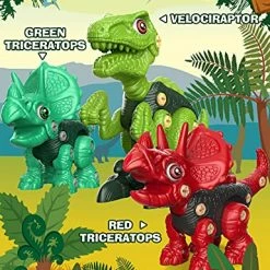 Buy 🤩 Dinosaur Toys For Kids, 3 Pack Take Apart Toys For Boys 👧 Girls Age 3-5 4-8, Construction Building Educational STEM Sets With Electric Drill For 3 4 5 6 7 8 Year Old 🥳 Birthday Gifts Bl 🔔 -Stuffed Animals & Plush Toys Sales Store 51HSk2xYXaS