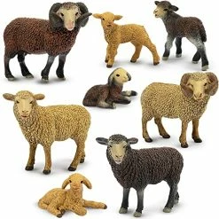 Best Pirce ๐ฅฐ TOYMANY 8PCS Merino Sheep Figures Farm Animal Toy Figurines - Plastic Forest Animal Figurines For Kids Boys ๐ง Girls Age 3-5 6-12 ๐งจ