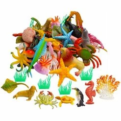 Best Pirce ๐ OuMuaMua 42pcs Plastic Ocean Animals Toys Small Realistic Mini Sea Creature Figure Toys Fake Under The Sea Creatures Bath Toys For Kids Toddlers Preschool Educational ๐ฅณ Birthday Gift ๐ Christmas Stocking Stuffer ๐
