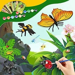 Best deal ๐ฅฐ Insect Painting Kit With Flash Cards: Jumbo Paintable Insects And Realistic Bug Figurines Toy , Washable Paint Set Included, Arts And Crafts Science Kit For Kids Age 3-12 โ๏ธ
