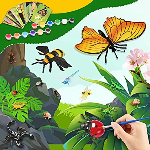 Best deal 🥰 Insect Painting Kit With Flash Cards: Jumbo Paintable Insects And Realistic Bug Figurines Toy , Washable Paint Set Included, Arts And Crafts Science Kit For Kids Age 3-12 ✔️ 1 Best deal 🥰 Insect Painting Kit With Flash Cards: Jumbo Paintable Insects And Realistic Bug Figurines Toy , Washable Paint Set Included, Arts And Crafts Science Kit For Kids Age 3-12 ✔️