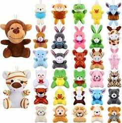 Cheap ✔️ Skylety 32 Pieces Mini Plush Animal Toys Safari Stuffed Toys Animals Cute Plush Keychain Animals Decoration For 🥳 Birthday Teacher Student Award Themed Party Favors (Giraffe, Elephant) (Giraffe, Elephant) 🔔 -Stuffed Animals & Plush Toys Sales Store 51N3tMVeYaS. AC