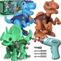 Wholesale ๐คฉ Dinosaur Toys For 3 4 5 6 7 8 Year Old Boys, Take Apart Dinosaur Toys For Kids 3-5 5-7 STEM Construction Building Kids Toys With Electric Drill, Party ๐ฅณ Birthday Boys ๐ง Girls Red+green+brown ๐