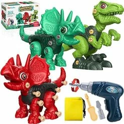 Buy 🤩 Dinosaur Toys For Kids, 3 Pack Take Apart Toys For Boys 👧 Girls Age 3-5 4-8, Construction Building Educational STEM Sets With Electric Drill For 3 4 5 6 7 8 Year Old 🥳 Birthday Gifts Bl 🔔 -Stuffed Animals & Plush Toys Sales Store 51PY eWP3cS. AC