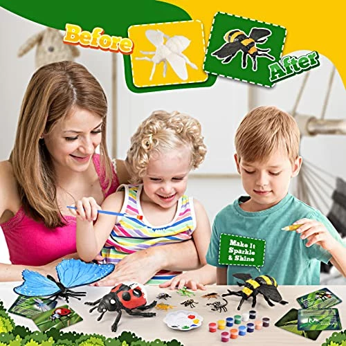 Best deal 🥰 Insect Painting Kit With Flash Cards: Jumbo Paintable Insects And Realistic Bug Figurines Toy , Washable Paint Set Included, Arts And Crafts Science Kit For Kids Age 3-12 ✔️ 2 Best deal 🥰 Insect Painting Kit With Flash Cards: Jumbo Paintable Insects And Realistic Bug Figurines Toy , Washable Paint Set Included, Arts And Crafts Science Kit For Kids Age 3-12 ✔️ - Image 2