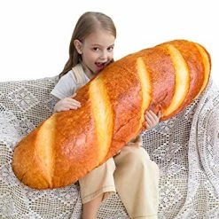 Best Sale ⌛ 40 In 3D Simulation Bread Shape Pillow Soft Lumbar Baguette Back Cushion Funny Food Plush Stuffed Toy 🌟