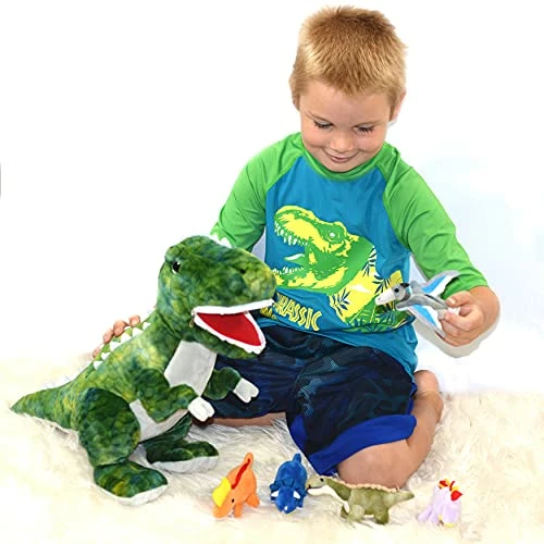 Outlet ๐ฏ DreamsBe Dinosaur Stuffed Animal T-Rex And 5 Little Dinos For Boys & ๐ง Girls - Plush T-Rex Stuffie With Zippered Pocket For Eating Dinosaurs - Dinosaur Gift For Boys Ages 3 4 5 6 7 8 9 Y โ๏ธ 3 Outlet ๐ฏ DreamsBe Dinosaur Stuffed Animal T-Rex And 5 Little Dinos For Boys & ๐ง Girls - Plush T-Rex Stuffie With Zippered Pocket For Eating Dinosaurs - Dinosaur Gift For Boys Ages 3 4 5 6 7 8 9 Y โ๏ธ - Image 3
