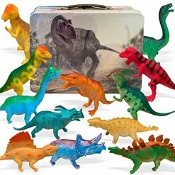 Brand new 👏 Dinosaur Toys For Boys And 👧 Girls With Storage Box - 12 Large 6 Inch Realistic Toy Dinosaurs & Case - Dino Gift For Kids Age 3-5 5-7 8-12 👏