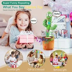 Top 10 🎁 MIAODAM Volume Adjustable Dancing Cactus, Talking Cactus Toys 1 Year Old Toys, Repeating What You Say Cactus Toys Singing 120 Songs Cactus Plush Eletronic Baby Toys Funny Creative Kids Toy B-microphone Version 👏 -Stuffed Animals & Plush Toys Sales Store 51WCCmkhiHL