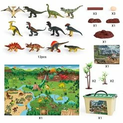 Outlet ๐ Jurassic Dinosaur Toys Figures,12 PCS Realistic Large Dinosaur Figurines With Jumbo Play Mat & Information Dino Book,Educational Dino Figure Playset Cake Topper Decoration For Kids โ๏ธ 9 Outlet ๐ Jurassic Dinosaur Toys Figures,12 PCS Realistic Large Dinosaur Figurines With Jumbo Play Mat & Information Dino Book,Educational Dino Figure Playset Cake Topper Decoration For Kids โ๏ธ -Stuffed Animals & Plush Toys Sales Store 51WUK95pffL