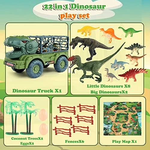 Discount ⌛ APOBATK Dinosaur Truck Toys For Kids 3-5, Dinosaur Truck Carrier for Boys, Dinosaurs Transport Car With Light And Roaring, 22 In 1 Dinosaur Play Set, 10 Dino Figures, Dinosaur Eggs, Activity Play Mat ✔️ 3 Discount ⌛ APOBATK Dinosaur Truck Toys For Kids 3-5, Dinosaur Truck Carrier for Boys, Dinosaurs Transport Car With Light And Roaring, 22 In 1 Dinosaur Play Set, 10 Dino Figures, Dinosaur Eggs, Activity Play Mat ✔️ - Image 3