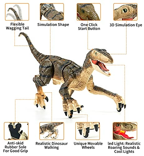 New ❤️ Banvih Remote Control Dinosaur Toys For Kids Boys 👧 Girls, Electronic Realistic RC Dinosaur Velociraptor Dragon, Dinosaur Toy Gifts For Kid Toddler Age 3-5, 5-7 Years Old 👏 3 New ❤️ Banvih Remote Control Dinosaur Toys For Kids Boys 👧 Girls, Electronic Realistic RC Dinosaur Velociraptor Dragon, Dinosaur Toy Gifts For Kid Toddler Age 3-5, 5-7 Years Old 👏 - Image 3