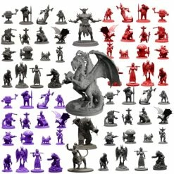 Cheapest โ Fantasy Miniatures W/ Huge Dragon For DND Miniatures Monsters DND Accessories 28mm Bulk Dungeons And Dragons Miniatures D&D Miniatures DND Minis DND Figures Starter Set Tabletop DND Gift โญ