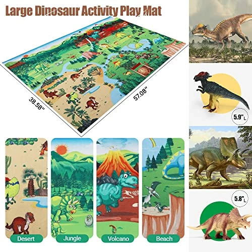 Outlet ๐ Jurassic Dinosaur Toys Figures,12 PCS Realistic Large Dinosaur Figurines With Jumbo Play Mat & Information Dino Book,Educational Dino Figure Playset Cake Topper Decoration For Kids โ๏ธ 3 Outlet ๐ Jurassic Dinosaur Toys Figures,12 PCS Realistic Large Dinosaur Figurines With Jumbo Play Mat & Information Dino Book,Educational Dino Figure Playset Cake Topper Decoration For Kids โ๏ธ - Image 3