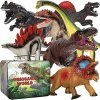 Discount 👍 Ellinjan Dinosaur Toys For Kids 3-5 With Metal Storage Box, 7 PCS Big Realistic Dino Boys Toys Age 3-4 Years, 🎂 Birthday Gifts For 3 4 5 Year Old Boys 👍