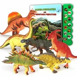 Deals 🥰 Fun Dinosaur Toys For 3 Years Old & Up - Dinosaur Sound Book & 12 Realistic Looking Dinosaurs Figures Including T-Rex, Triceratops, Utahraptor, For Kids, Boys And 👧 Girls 🤩