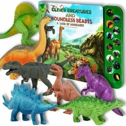 Cheapest π Dinosaur Toys For Kids - Interactive Dinosaur Sound Book With Realistic Dinosaur Roars - 12 Large Dinosaur Toys (7") For Kids And Toddlers - Interactive Set Of Dinosaur Toys For Kids 3-5 π
