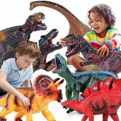 New 💯 7 Piece Big Dinosaur Toys For Kids And Toddlers With Mat | Large Soft Realistic Dinosaur Figures Includes T-Rex Triceratops, Perfect Toy Dinosaur Playset For Boys 👧 Girls Dinosaur Lovers 7 Pcs 🛒