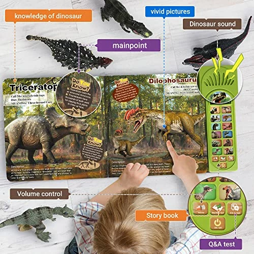 Hot Sale π FRUSE Dinosaur Toys For Kids 3-5 - 12Pcs Dinosaur Figures W / Interactive Dinosaur Sound Book,Included Realistic Roars,Story & QA & Volume Adjust E-Book Animal Toy For 3 4 5 6 Kids π 2 Hot Sale π FRUSE Dinosaur Toys For Kids 3-5 - 12Pcs Dinosaur Figures W / Interactive Dinosaur Sound Book,Included Realistic Roars,Story & QA & Volume Adjust E-Book Animal Toy For 3 4 5 6 Kids π - Image 2